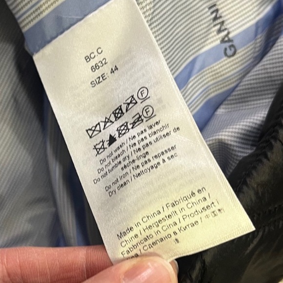 GANNI Black Quilted Ripstop Jacket Tie Waist Collarless Zip Up Womens Size L - Picture 12 of 13